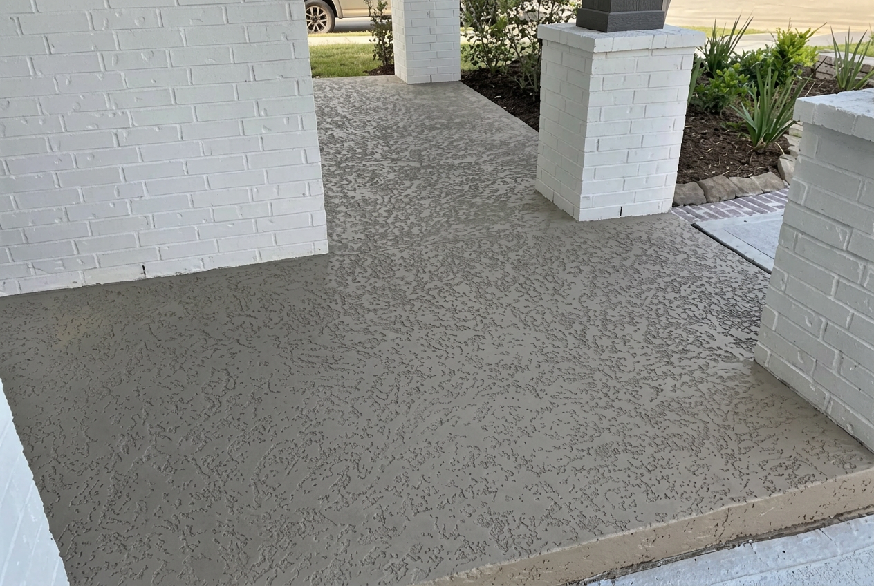 Entryway concrete resurfacing project by R&L Spray Deck in Houston