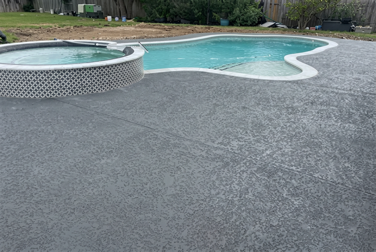 Patio resurfacing project by R&L Spray Deck in Houston